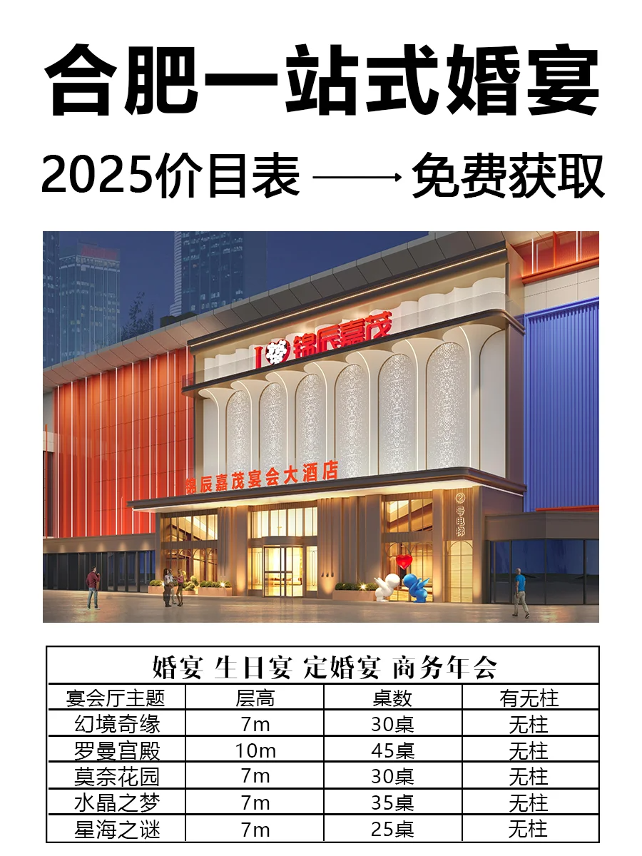 8500平5个厅！合肥综合性宴会酒店【锦辰嘉茂】
